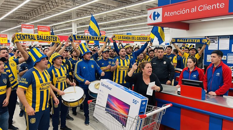 Compró un televisor, no se lo quisieron cambiar y volvió al supermercado con una barrabrava